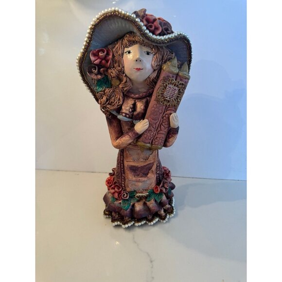 Amy Shimek Handcrafted Jewish Girl Figurine w/ Torah - Bat Mitzvah Gift Signed - Picture 5 of 11